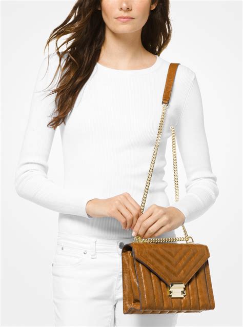 review of michael kors bag whitney quilted|michaelkhorsbeigecolorleatherquiltedlookchainandleatherstrap.